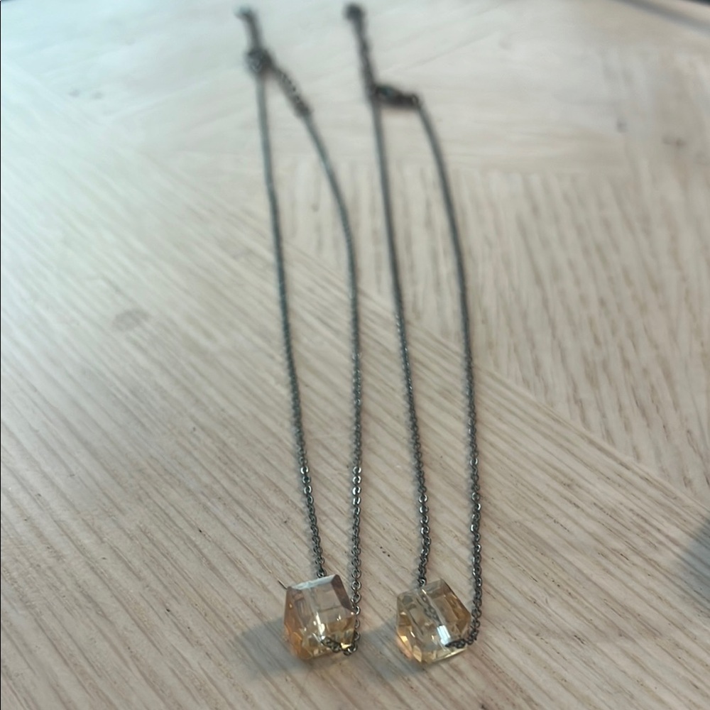 Ali Khan Crystal Necklaces Layered Duo